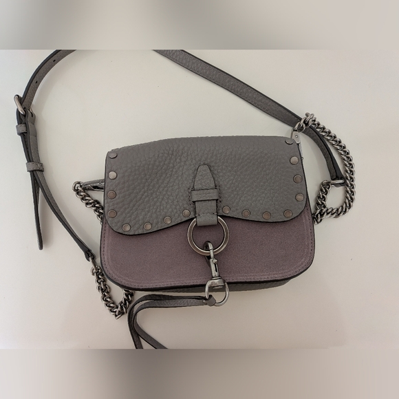 Rebecca Minkoff Keith Gray Suede Small Crossbody Bag - Picture 1 of 7
